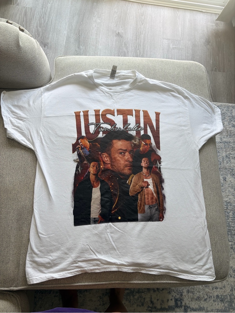 Unisex White Graphic Justin Timberlake Tee